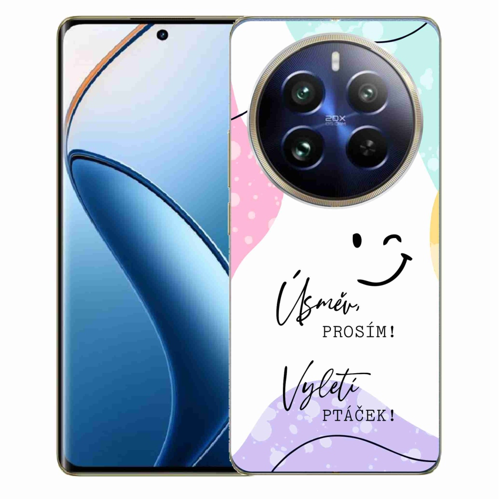 Gélový kryt mmCase na Realme 12 Pro 5G/12 Pro+ 5G - vtipný text 4 biele pozadie