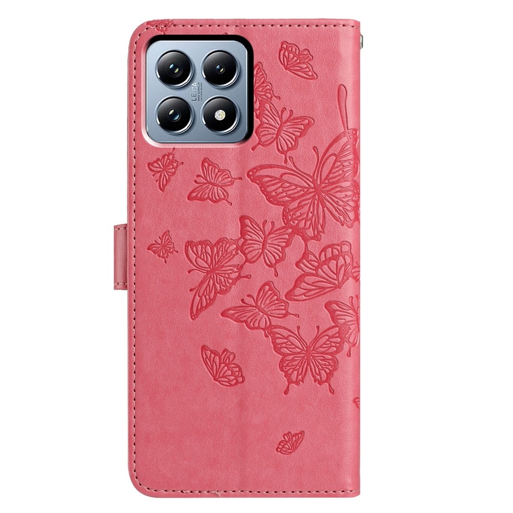 Floral Butterfly knižkové púzdro na Xiaomi 15T Pro - rose