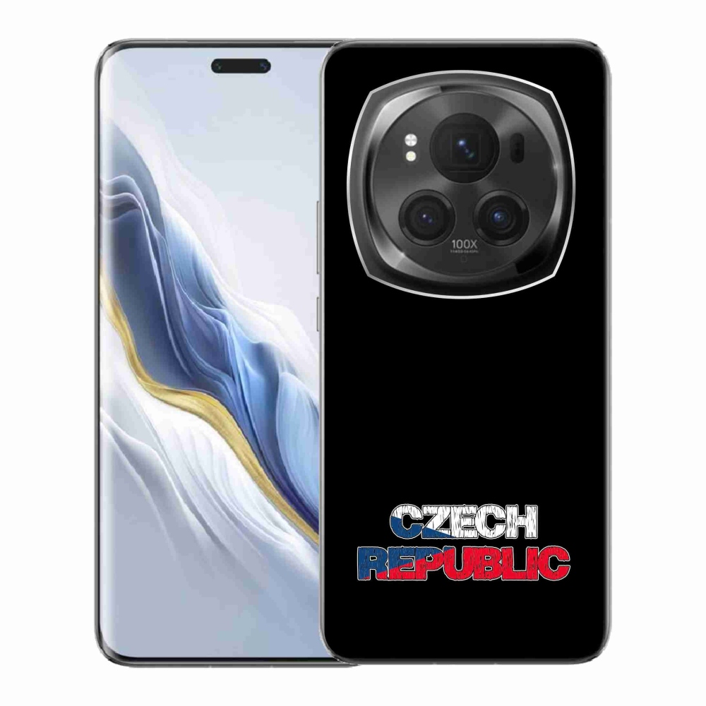 Gélový kryt mmCase na Honor Magic 6 Pro 5G - Czech Republic čierne pozadie