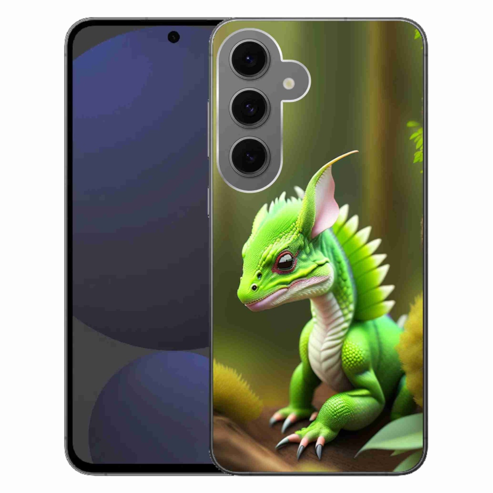 Gélový kryt mmCase na Samsung Galaxy S24 FE - zelený dráčik