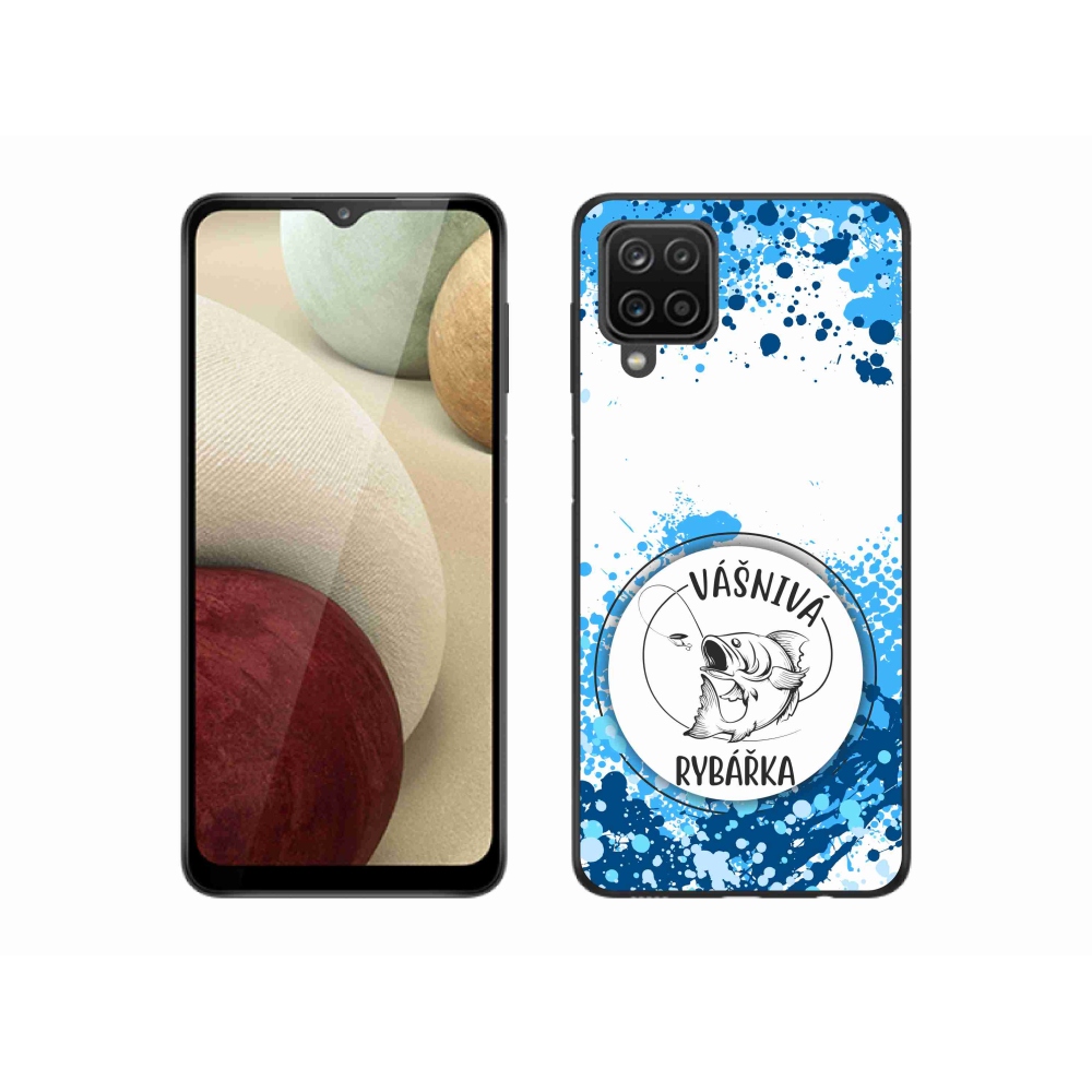Gélový kryt mmCase na Samsung Galaxy M12 - vášnivá rybárka biele pozadie