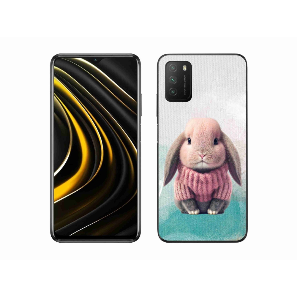 Gélový kryt mmCase na Xiaomi Poco M3 - zajačik vo svetri