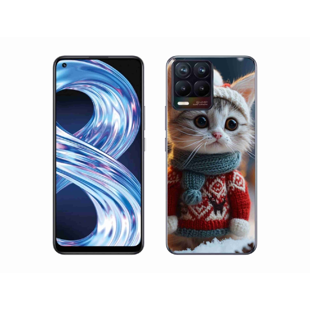 Gélový kryt mmCase na Realme 8 Pro - mačiatko vo svetri