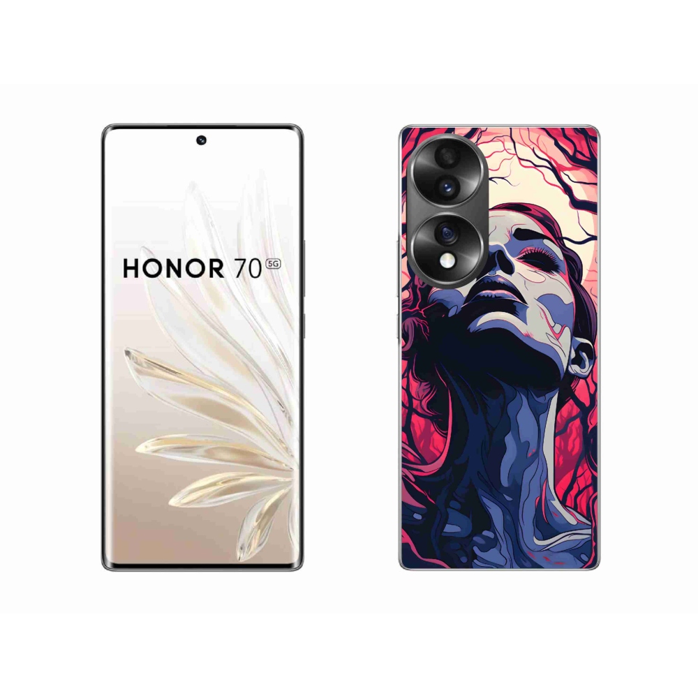 Gélový kryt mmCase na Honor 70 - abstraktná tvár