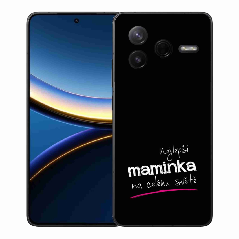 Gélový kryt mmCase na Xiaomi Poco F7 Pro - najlepšia mamička 4 čierne pozadie