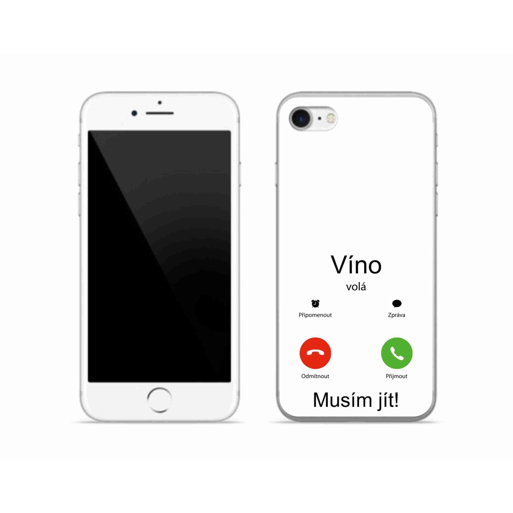 Gélový kryt mmCase na iPhone SE (2022) - víno volá biele pozadie