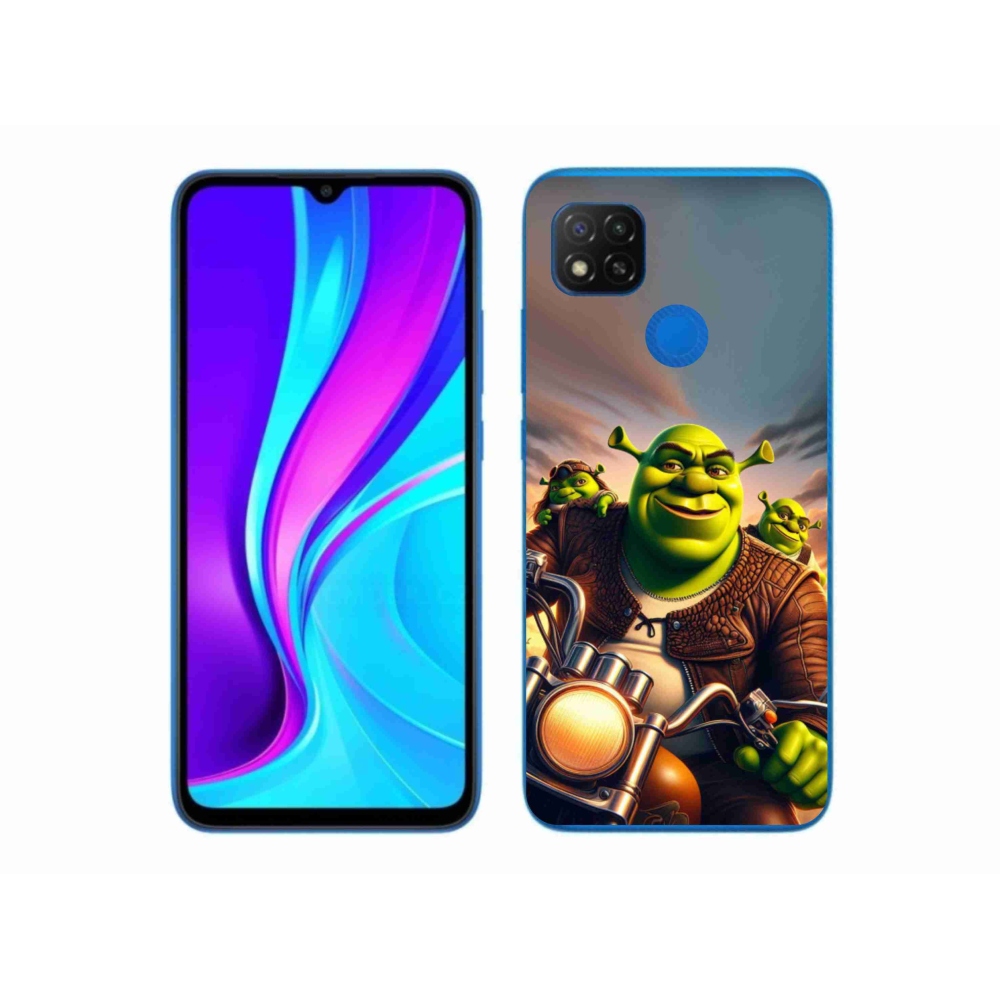 Gélový kryt mmCase na Xiaomi Redmi 9C - shrek na motorke