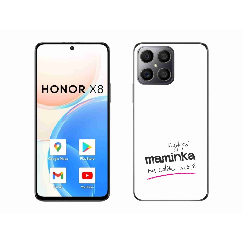 Gélový kryt mmCase na Honor X8 4G - najlepšia mamička 4 biele pozadie