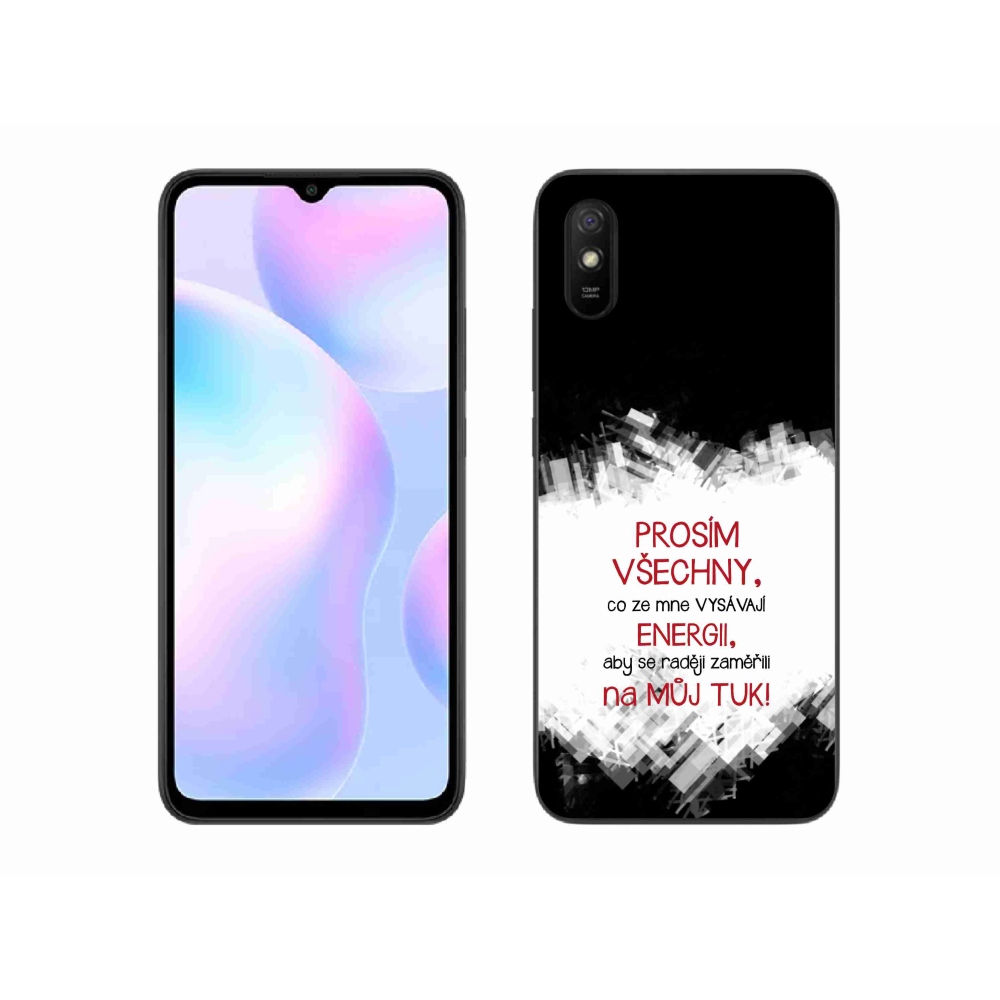 Gélový kryt mmCase na Xiaomi Redmi 9AT - vtipný text 1 červený