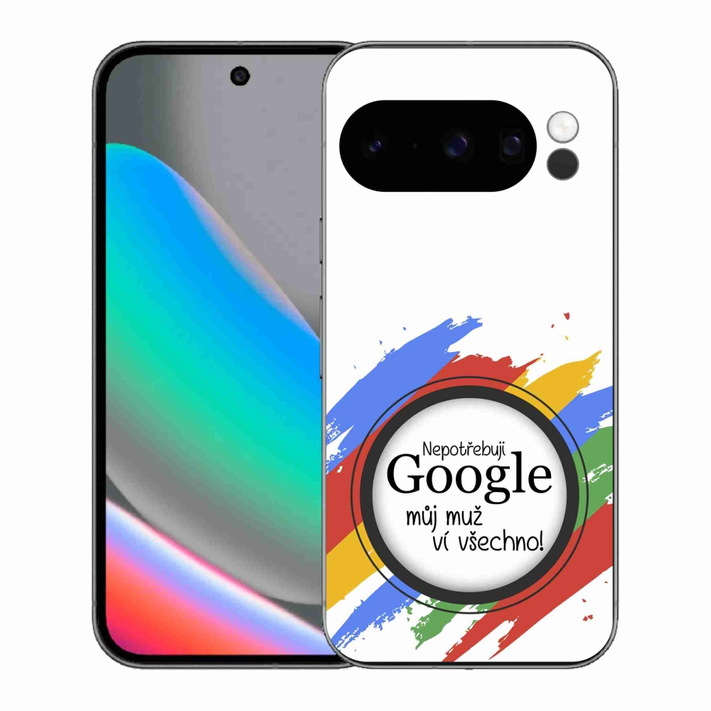 Gélový kryt mmCase na Google Pixel 10 Pro - muž vie všetko biele pozadie