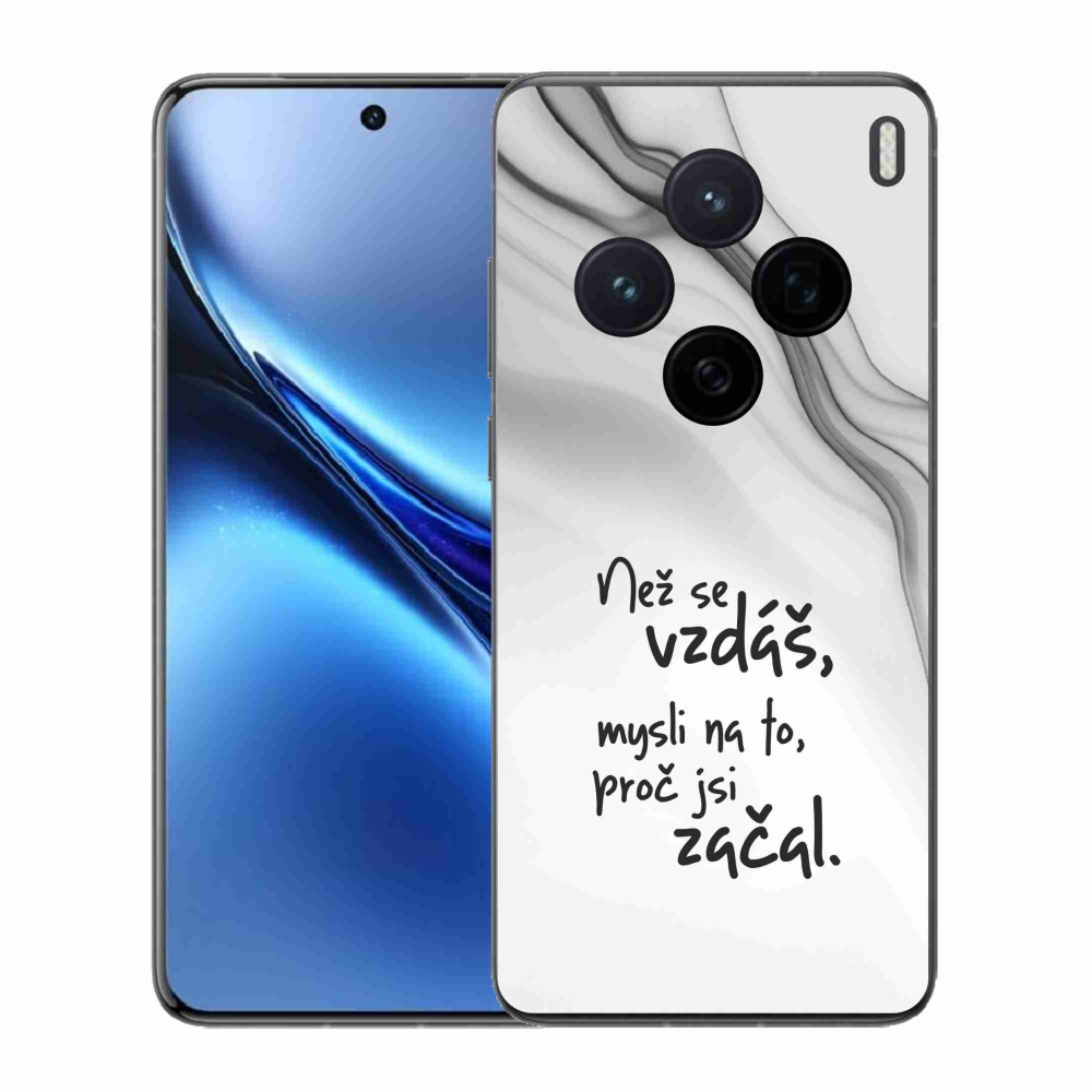 Gélový kryt mmCase na Vivo X200 5G - citát 2 biele pozadie