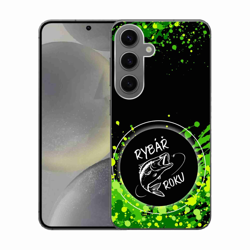 Gélový kryt mmCase na Samsung Galaxy S24 - rybár roka čierne pozadie