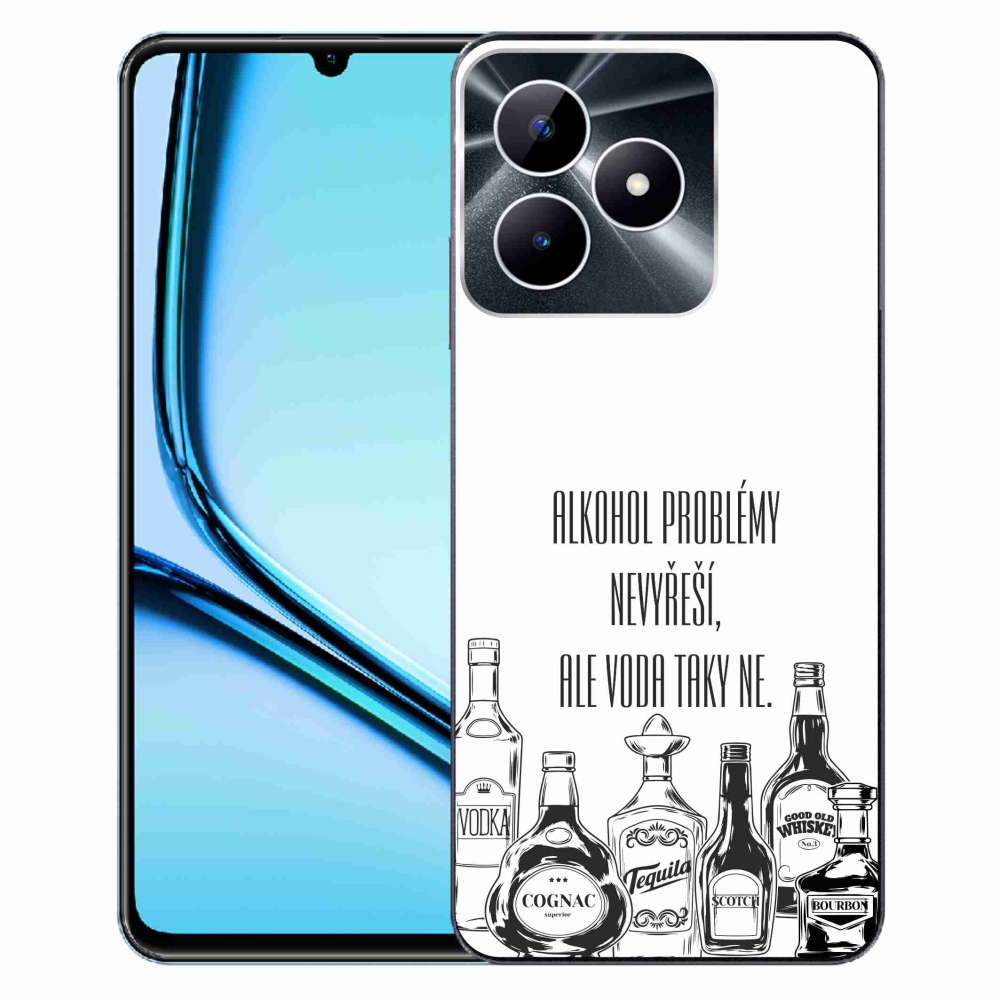 Gélový kryt mmCase na Realme Note 50 - vtipný text biele pozadie