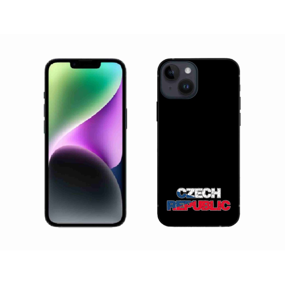 Gélový kryt mmCase na iPhone 14 - Czech Republic čierne pozadie