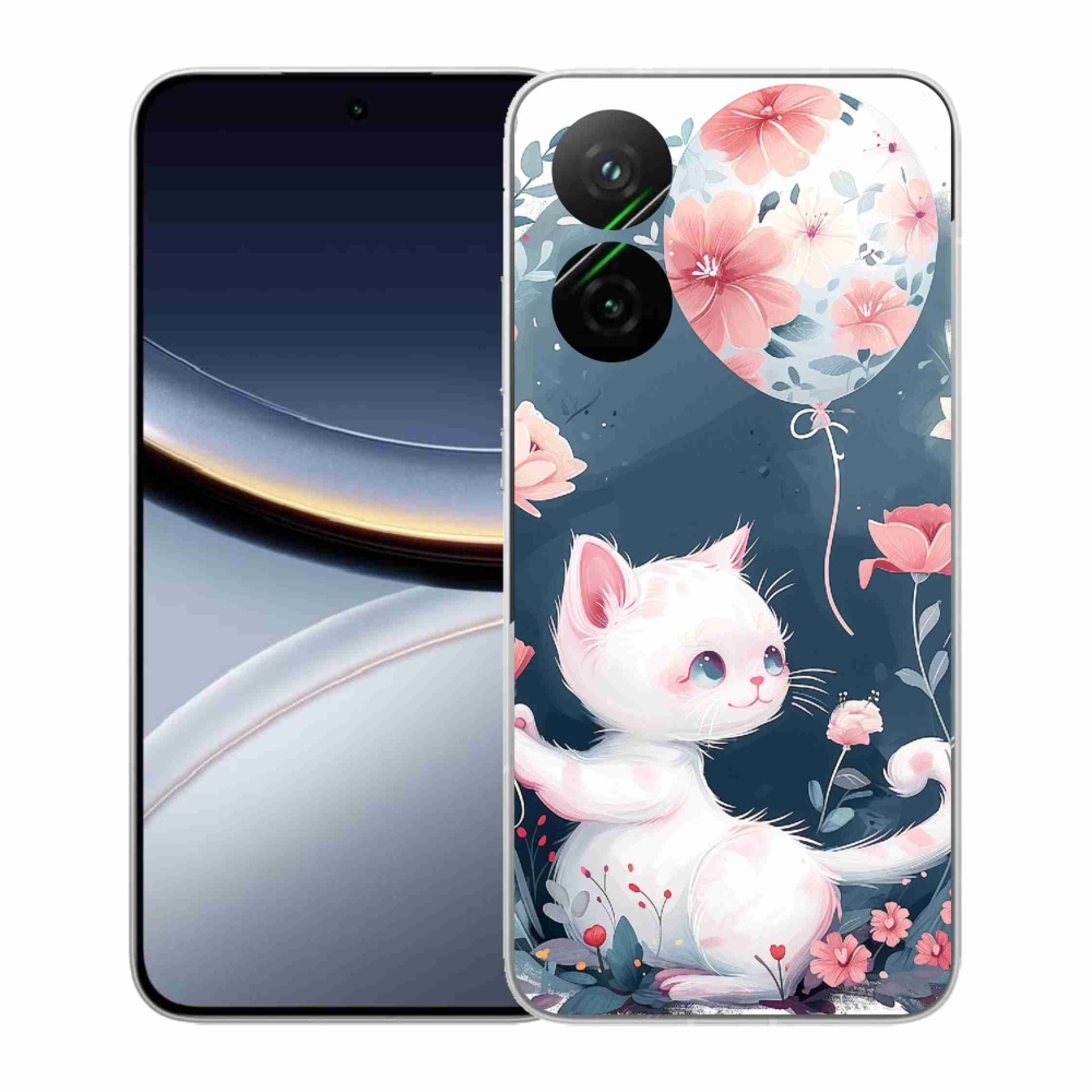 Gélový kryt mmCase na Xiaomi Poco F7 5G - mačiatko s balónikom