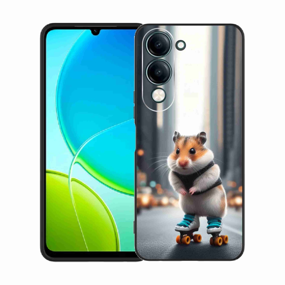 Gélový kryt mmCase na Vivo Y29s 5G - škrečok na korčuliach