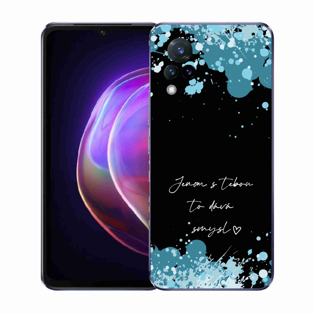 Gélový kryt mmCase na Vivo V21 4G/5G - zamilovaný text čierne pozadie