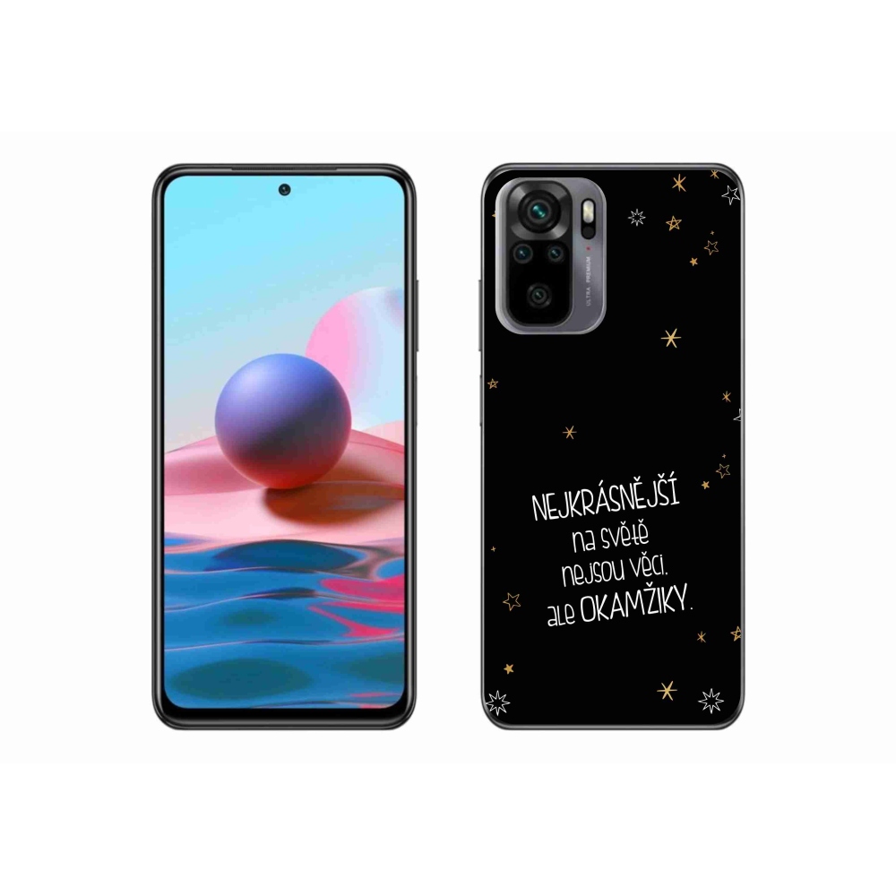 Gélový kryt mmCase na Xiaomi Redmi Note 10S - citát 4 čierne pozadie