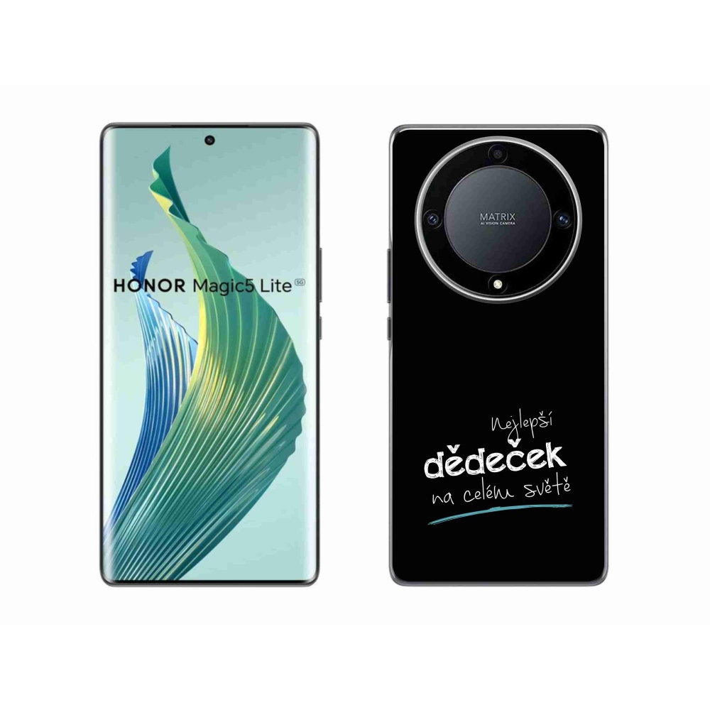 Gélový kryt mmCase na Honor Magic 5 Lite 5G - najlepší starý otec 3 čierne pozadie