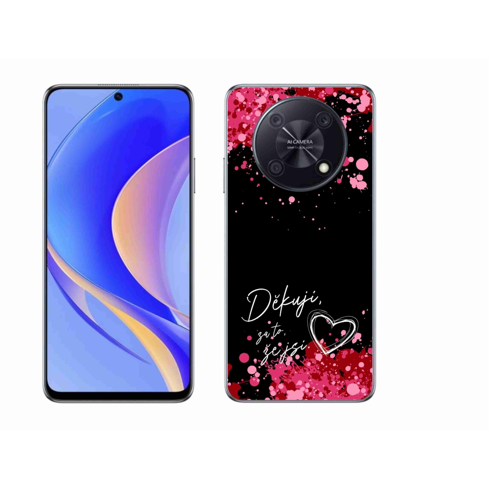 Gélový kryt mmCase na Huawei Nova Y90 - zamilovaný text 2 čierne pozadie