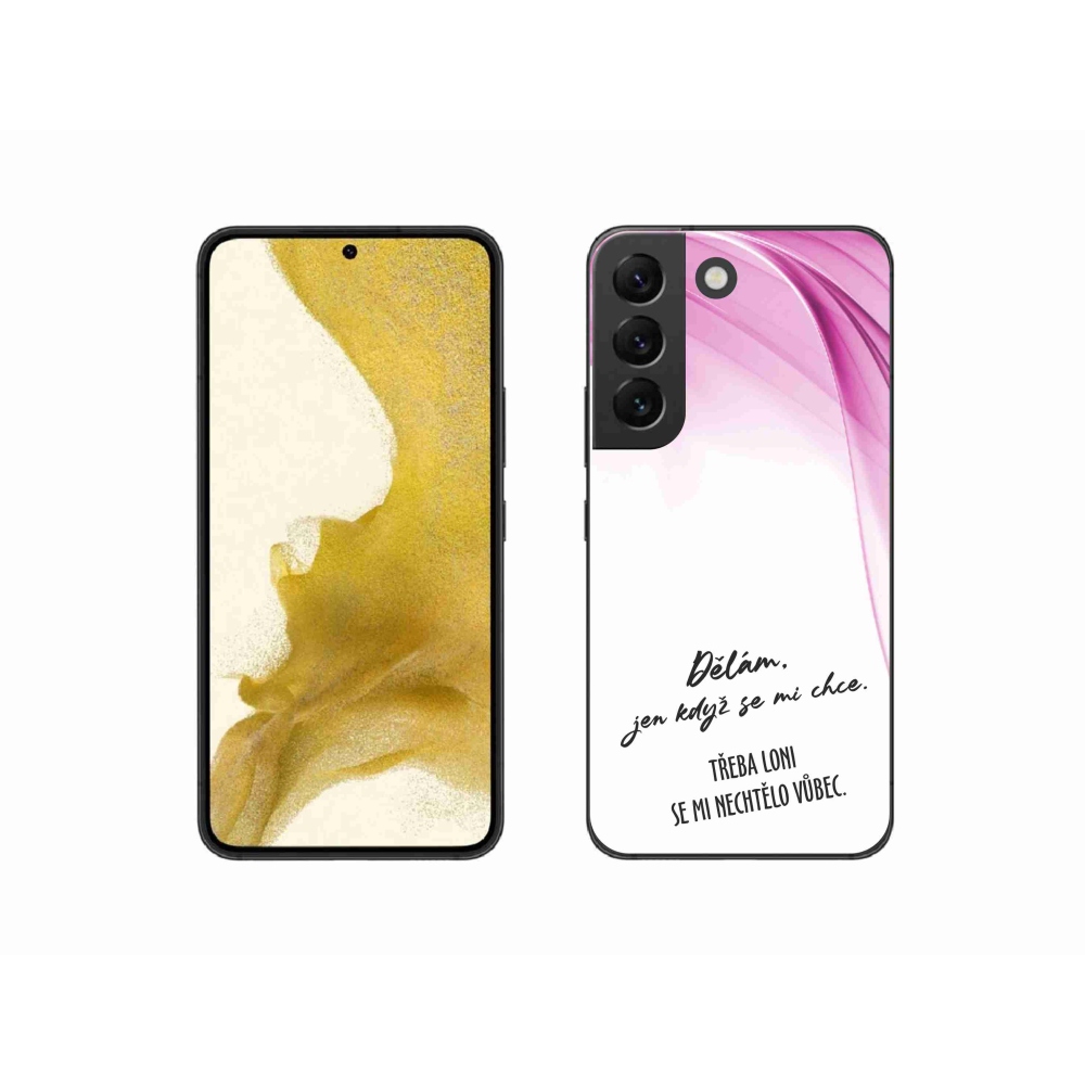 Gélový kryt mmCase na Samsung Galaxy S22 5G - vtipný text 12 biele pozadie