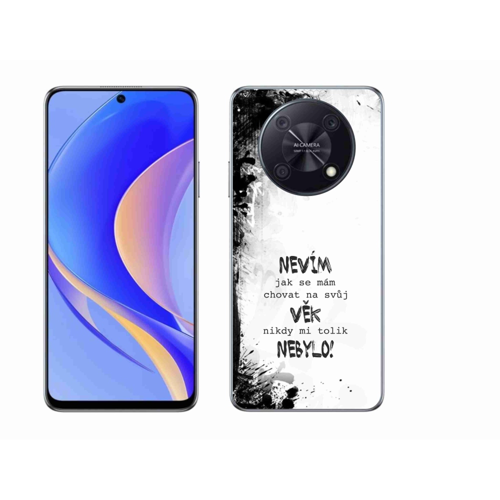 Gélový kryt mmCase na Huawei Nova Y90 - vtipný text 14 biele pozadie