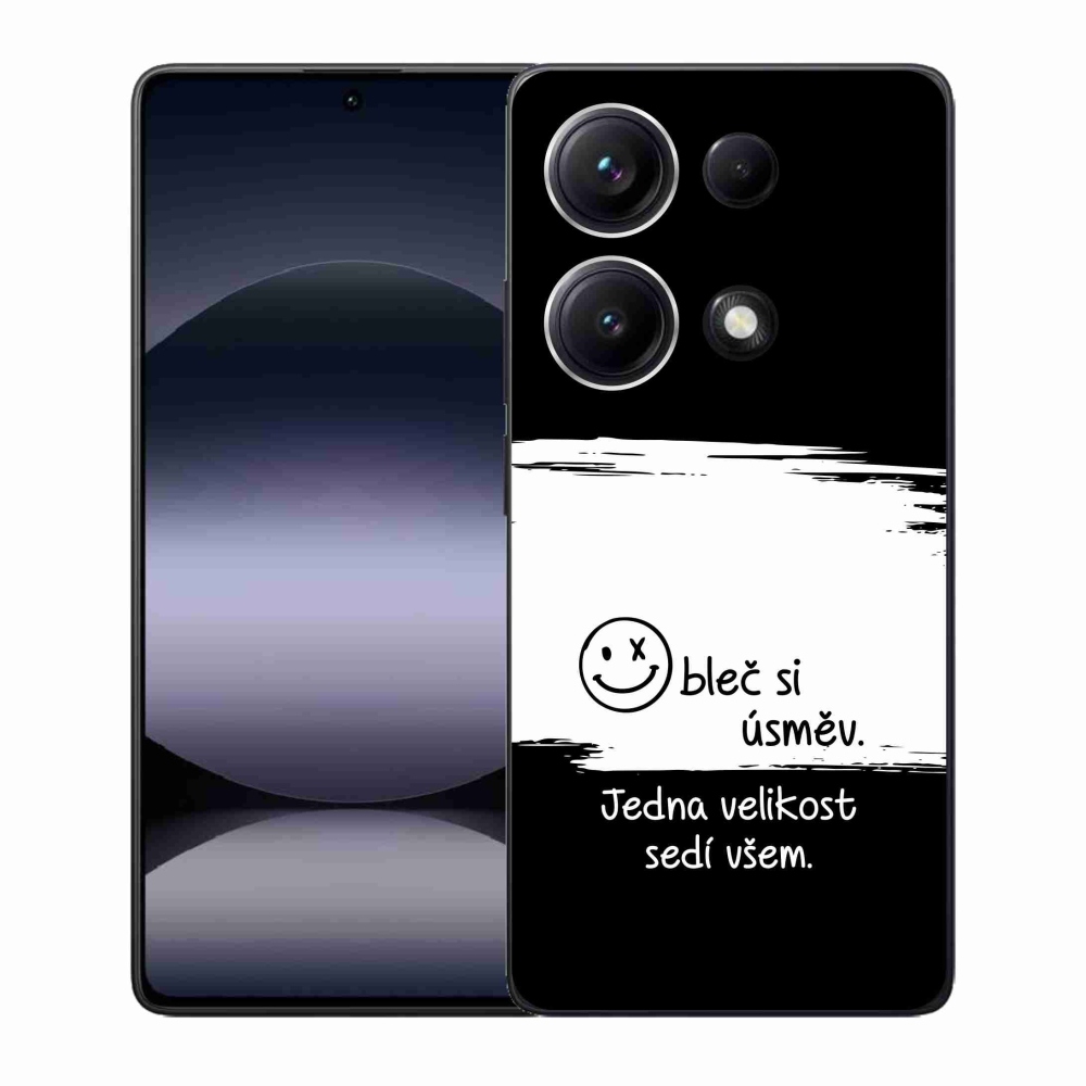 Gélový kryt mmCase na Xiaomi Redmi Note 14S - vtipný text 8 bieločierne pozadie