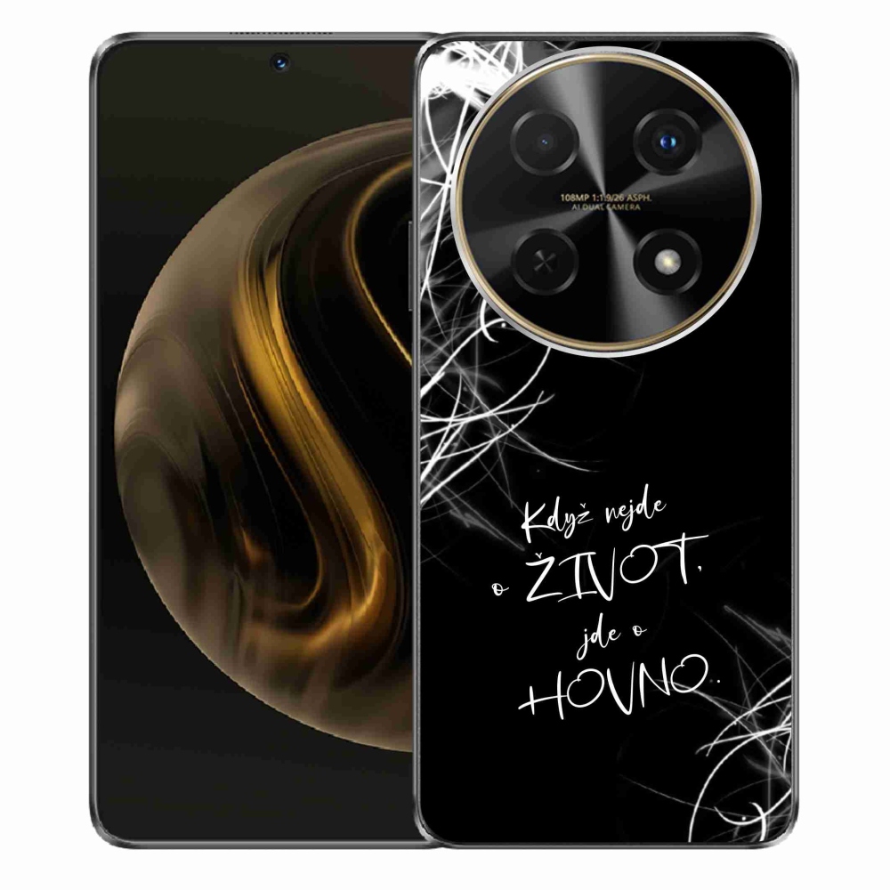 Gélový kryt mmCase na Huawei Nova 12i - vtipný text 16 čierne pozadie