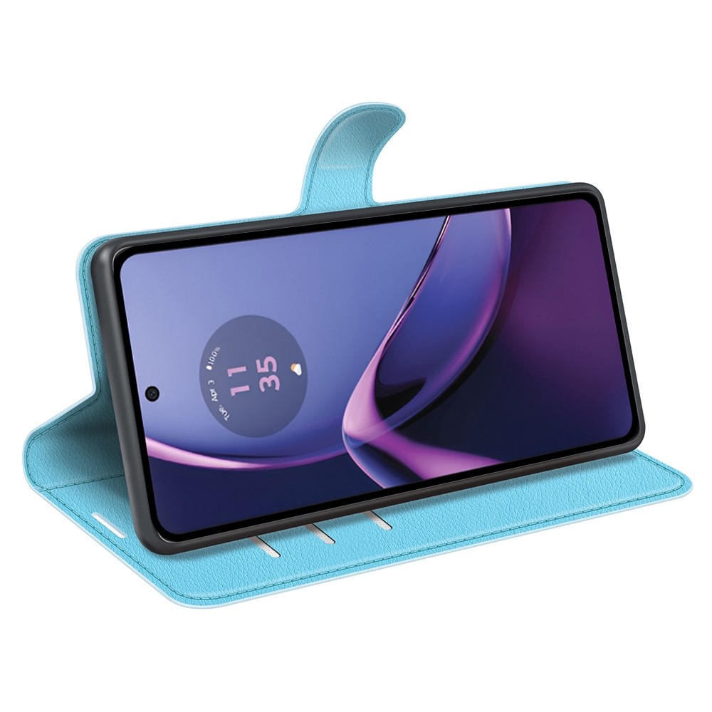 Litchi knižkové púzdro na Motorola Moto G84 5G - modré