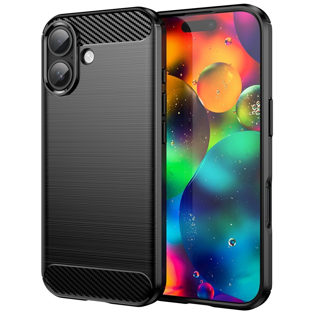 Carbon odolný gélový obal na iPhone 17 - čierny