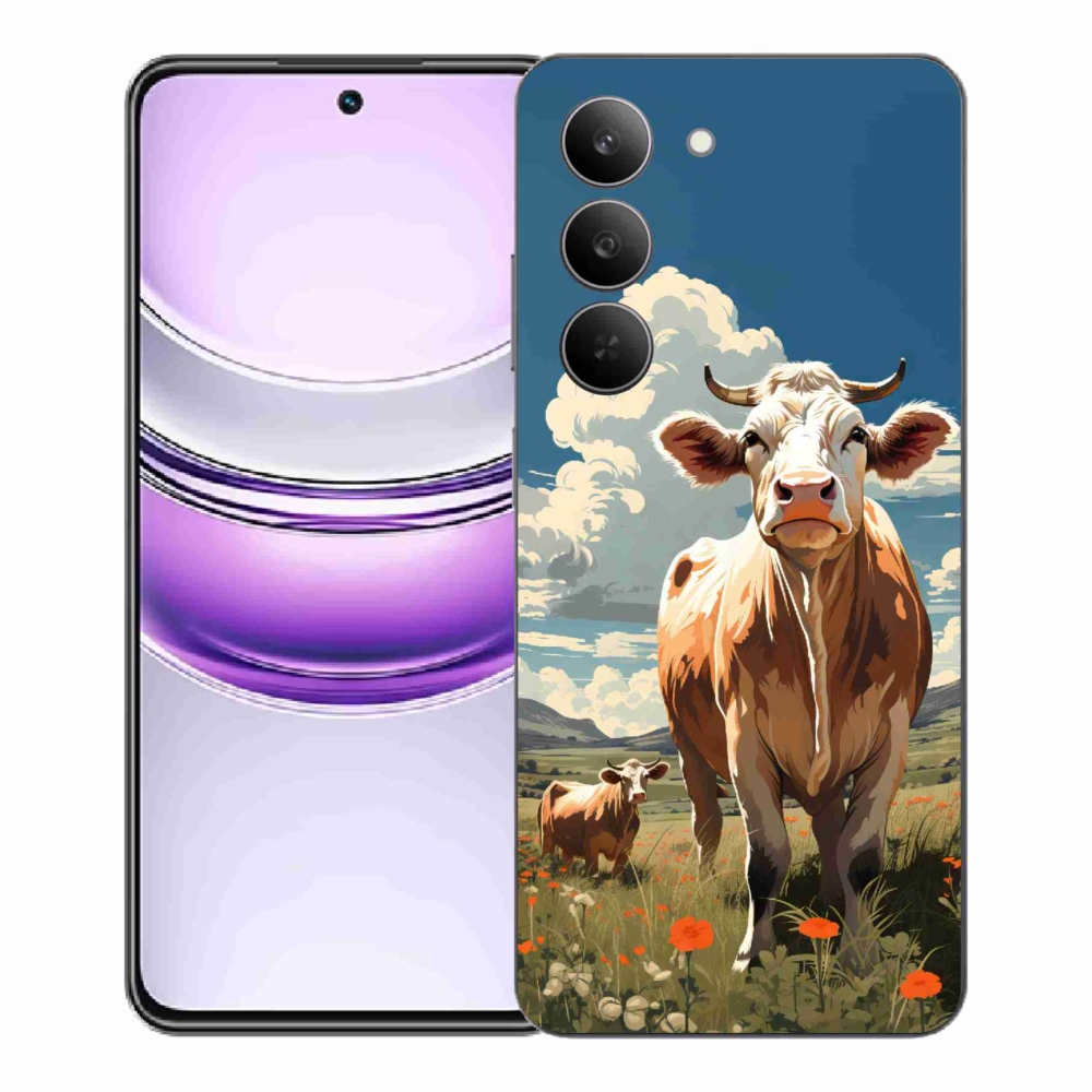 Gélový kryt mmCase na Realme 14x 5G - kravy na lúke