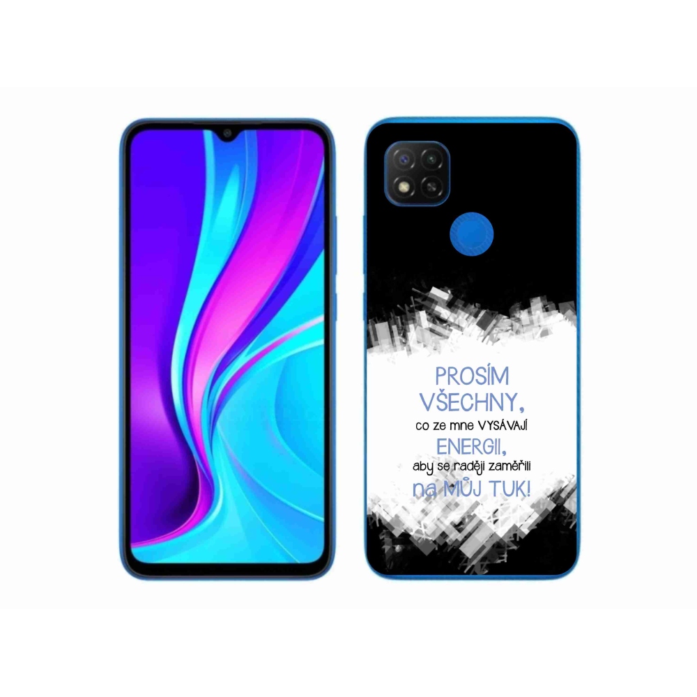Gélový kryt mmCase na Xiaomi Redmi 9C - vtipný text 1 modrý