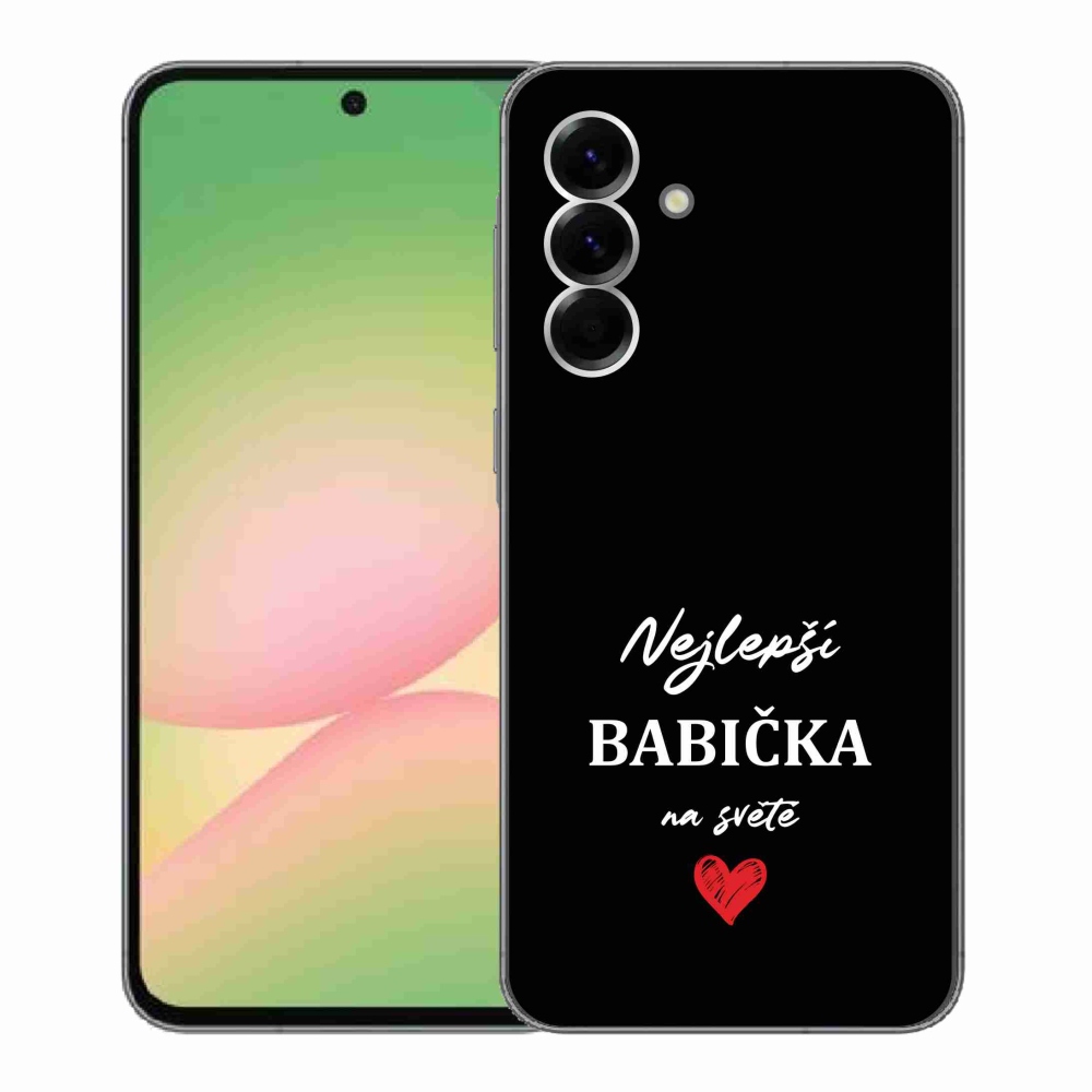 Gélový kryt mmCase na Samsung Galaxy A56 5G - najlepšia babička 1 čierne pozadie