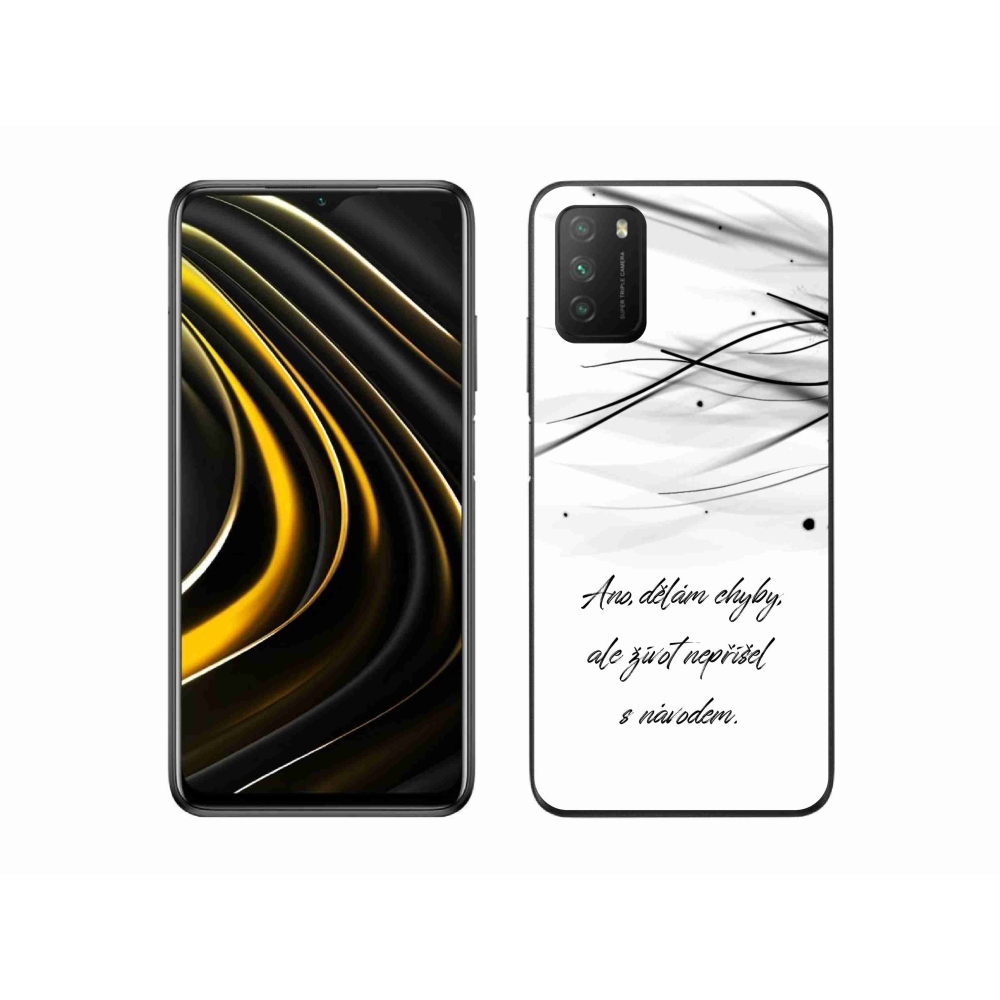 Gélový kryt mmCase na Xiaomi Poco M3 - citát biele pozadie