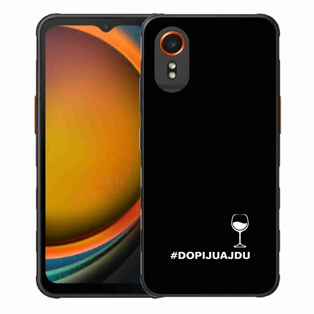 Gélový kryt mmCase na Samsung Galaxy Xcover 7 - vínny motív čierne pozadie