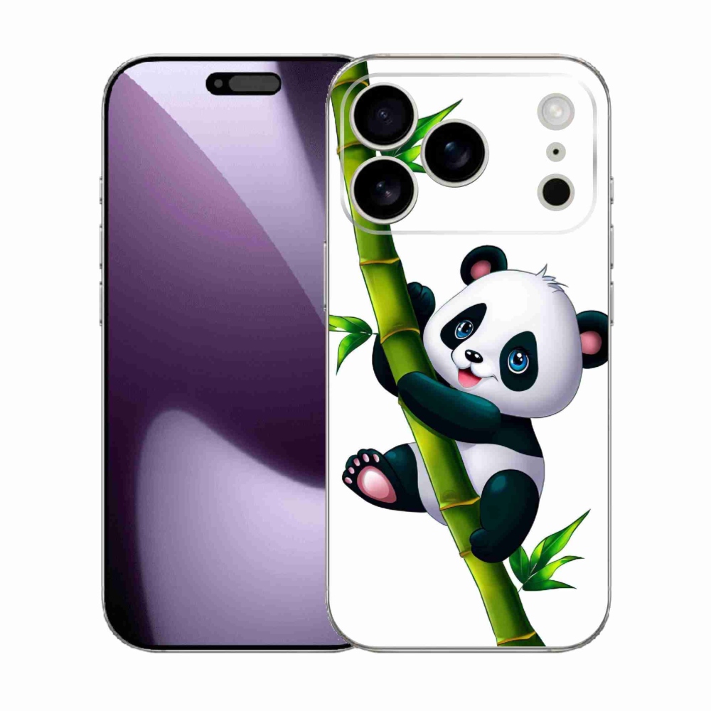 Gélový kryt mmCase na iPhone 17 Pro - panda na bambuse