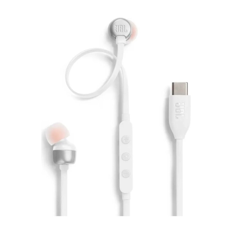 JBL Tune 310C In-Ear USB-C slúchadlá biele