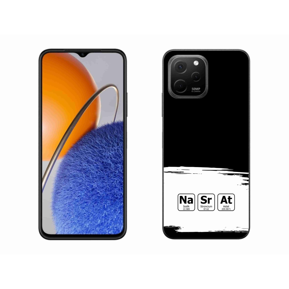 Gélový kryt mmCase na Huawei Nova Y61 - chemické prvky bieločierne pozadie