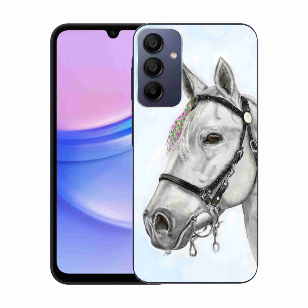 Gélový kryt mmCase na Samsung Galaxy A15 4G/5G - biely kôň 1