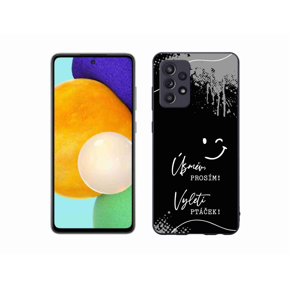 Gélový kryt mmCase na Samsung Galaxy A52s 5G - vtipný text 4 čierne pozadie