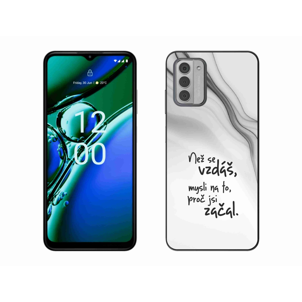 Gélový kryt mmCase na Nokia G42 - citát 2 biele pozadie