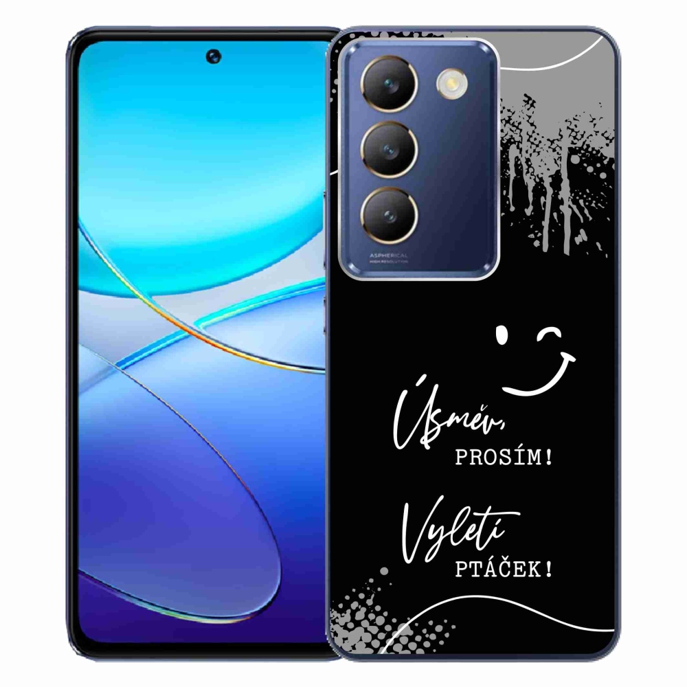 Gélový kryt mmCase na Vivo V40 SE 4G/5G - vtipný text 4 čierne pozadie