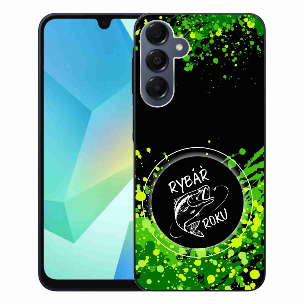 Gélový kryt mmCase na Samsung Galaxy A16 4G/5G - rybár roka čierne pozadie