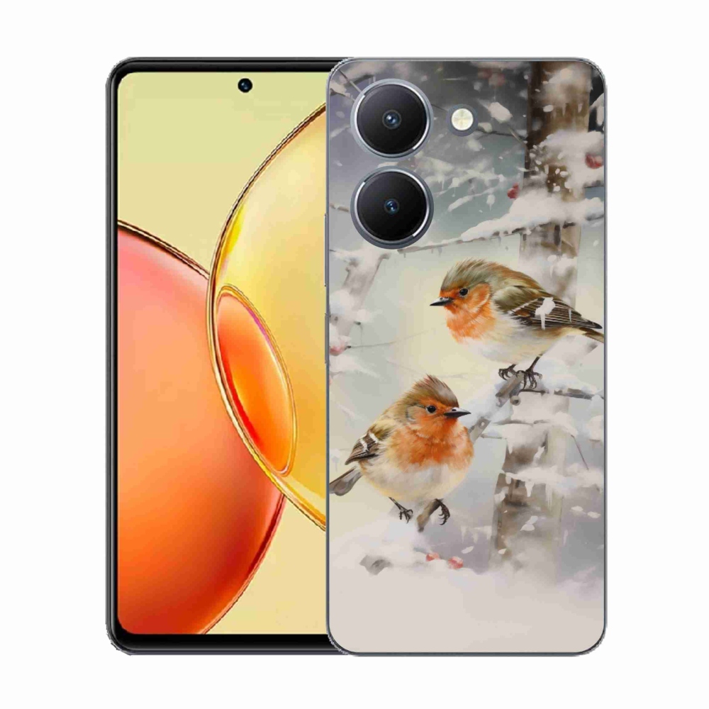 Gélový kryt mmCase na Vivo Y36 - vtáčiky v zime