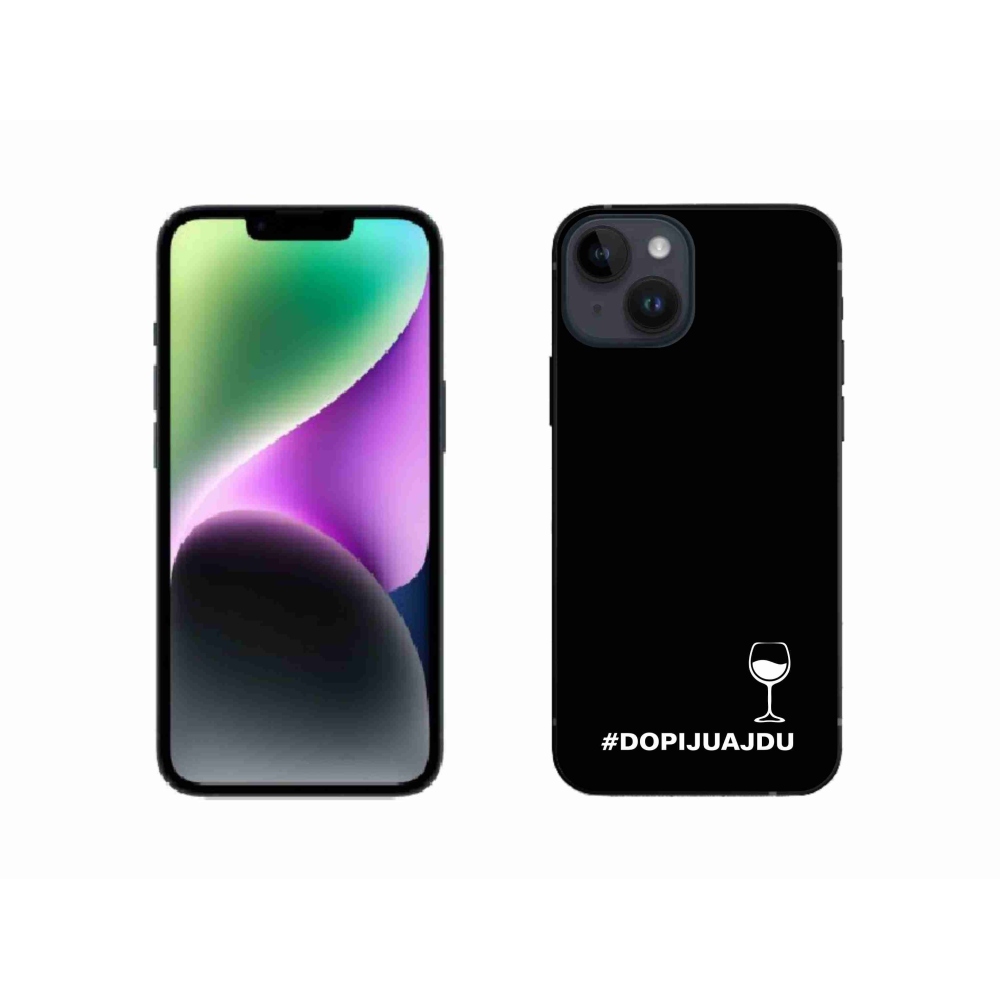 Gélový kryt mmCase na iPhone 14 - vínny motív čierne pozadie