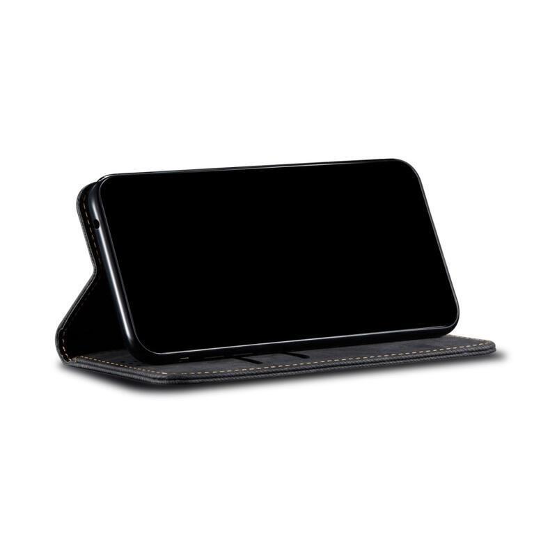 Jeans PU kožené peňaženkové púzdro na mobil Realme 9i - čierne