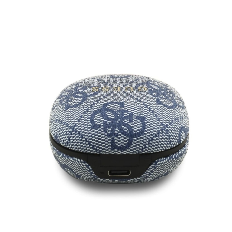 Bezdrôtové slúchadlá Guess PU 4G Metal Logo ENC TWS, modré