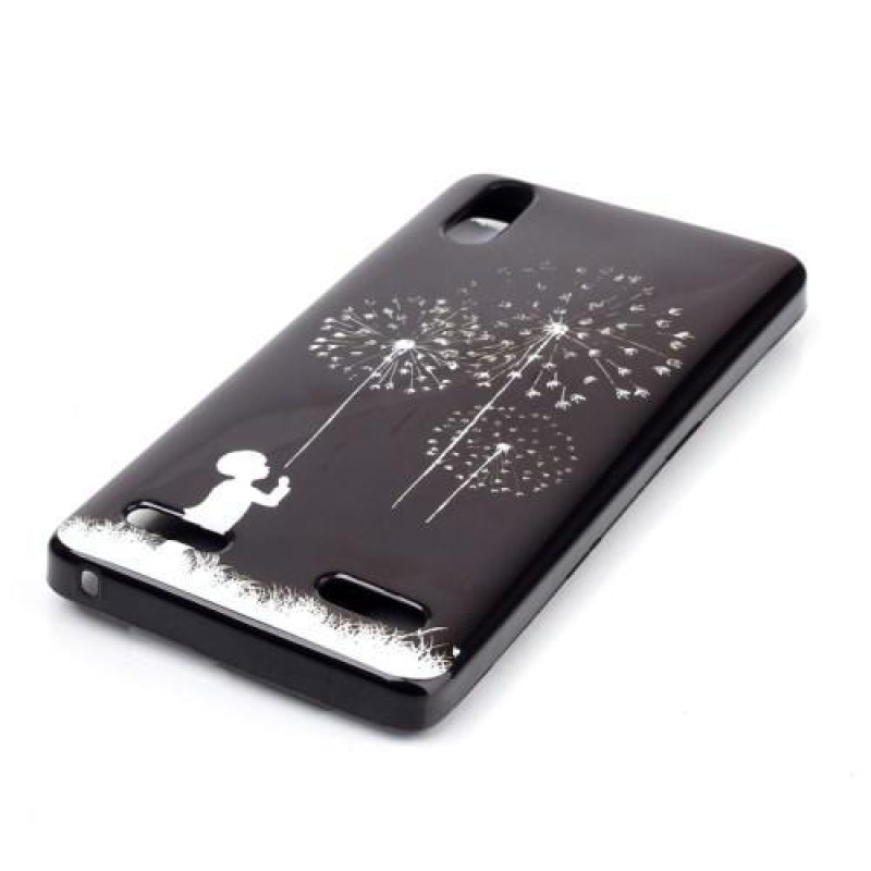 Jelly gélový obal pre mobil Lenovo A6000 - chlapec  a púpavy