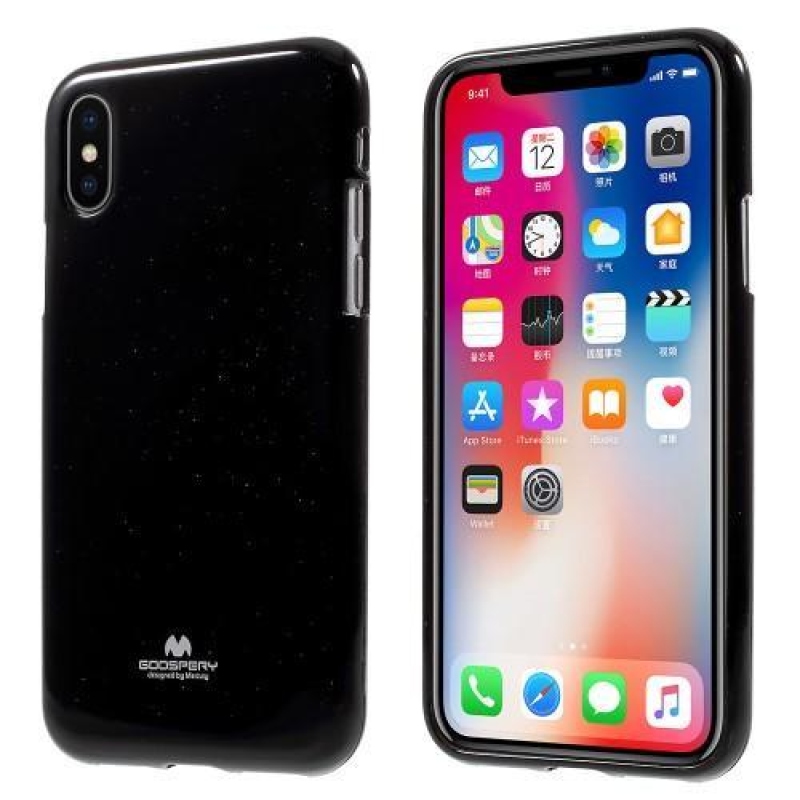 Jelly lesklý gélový obal na iPhone X - čierny