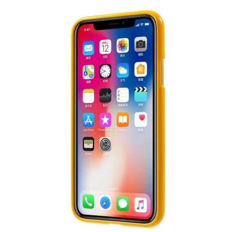 Jelly lesklý gélový obal na iPhone X - žltý